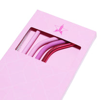 Load image into Gallery viewer, PINK METAL STRAW 4-PACK